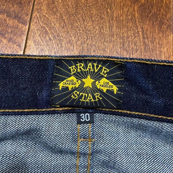 Brave Star Selvedge Skinny Japanese Raw Denim Blue Jeans USA Made Men's 30 x 34 - Picture 9 of 14